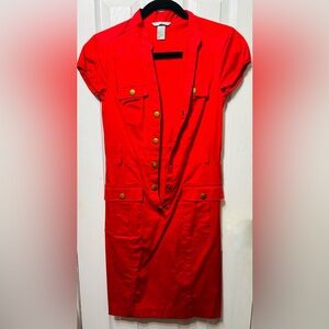 H&M Vintage Firecracker Red Utility Dress